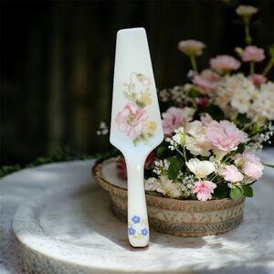 VTG Andrea By Sadek Porcelain Floral Cake Server Shabby Chic Elegant Wedding